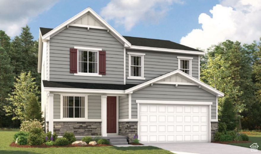 Rates as low as 4.5% 30 year FHA. The main floor of the beautiful Lapis plan offers an inviting great room and an open dining area that flows into a corner kitchen with a center island and walk0in pantry, This level features a flex space. Upstairs enjoy a convenient laundry and a luxurious primary suite. This second floor will be built with a large 4th bedroom. You will love the professionally curated finishes in this home. All of our homes have 4 foot tall, well lit, clean crawl space under the entire main level for ample storage & convenient access, quartz Countertops, slow close cabinets, stainless appliances, oversized 8 x 12 triple glass sliding doors, 9 foot tall ceilings, 8 foot doors, LVP flooring throughout the main, tankless water heaters, front yard landscaping including did, shrubs, bark, tree(s), sprinkling system & more.