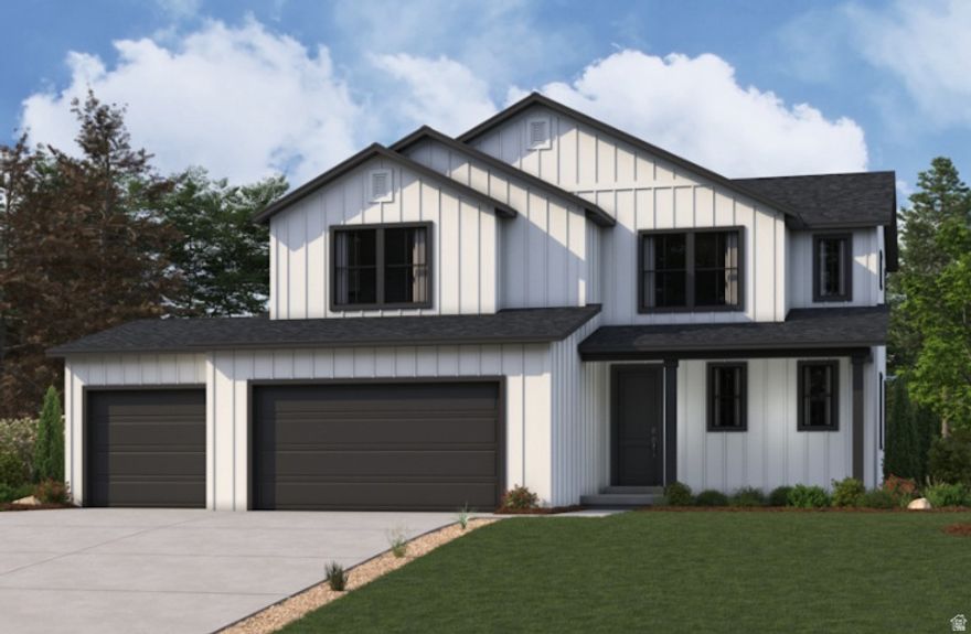 The two-story Glacier plan in Pinnacles Estates  offers thoughtful design and modern style, starting with an open-concept layout on the main floor. A kitchen with an island and walk-in pantry is steps from an airy dining area and a great room with access to a backyard. You'll also find a convenient mudroom on this level. The lavish primary suite is upstairs, boasting a large walk-in closet and a deluxe private bath with dual vanities, a soaking tub, and a walk-in shower. Two secondary bedrooms also feature walk-in closets. 9ft ceilings on the main floor and in the basement. Includes unfinished basement.