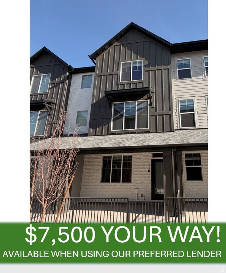 Now complete and ready to move in is this darling unit in Clifton Place. With 2 large bedrooms, both with en suite bathrooms, and a covered balcony, it's sure to be a home you'll be proud to own. Included in this home is our Foundation Design Package with Oak Cabinets in the kitchen and a Refrigerator! Contact Agent for builder incentive details when using our Preferred Lender, Alli Bills at Intercap Lending. This unit qualifies for the down payment assistance program for first time buyers...ask us for more information! Our model homes are located at 828 W 1100 N NSL UT 84054 and are open Monday through Saturday from 12 to 6 or by appointment.