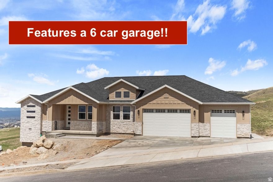 BRAND NEW- Must See! Luxury living with unobstructed views! Oversized double deep garage can accommodate at least 6 vehicles. Beautiful rambler has higher ceilings, lots of natural light, and a walkout basement. It sits on .48 acres and features owners suite with large closet, separate laundry hookups, double sinks, separate tub/shower, and walks out to a covered deck. The basement is fully finished and can be used as a Mother-in-law apartment with a separate entrance, kitchen, laundry hookups and covered deck. Buyer to verify all.