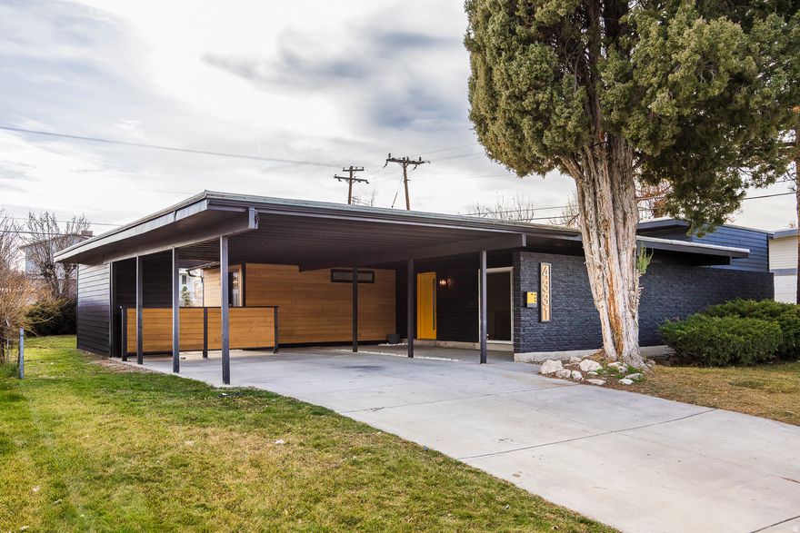 Stunning Mid-Century Modern Home with Income-Generating ADU!  Stop scrolling! Get ready to fall in love with this fully remodeled 5-bedroom, 3-bathroom Mid-Century Modern masterpiece.  It's the perfect blend of iconic style and high-end living! Step inside to an open-concept sanctuary featuring new real hardwood floors and a sleek designer kitchen with custom cabinetry. Retreat to the luxurious master suite and enjoy the stunning, spa-like bathrooms finished with custom tile and elegant fixtures. And the fun doesn't stop there, this home is an income-generating powerhouse! The fully self-contained ADU/Basement Apartment has its own private entrance, kitchen, and laundry, offering instant rental income or a perfect in-law suite. Plus, you get a dedicated detached home office/den (Additional 200 sq ft) in the backyard for maximum productivity, fun, privacy (Or all 3!). With off-street parking for both units, this entire package is absolutely turnkey and ready for you!  Information provided as a courtesy only.  Buyer to verify all. OWNER/AGENT