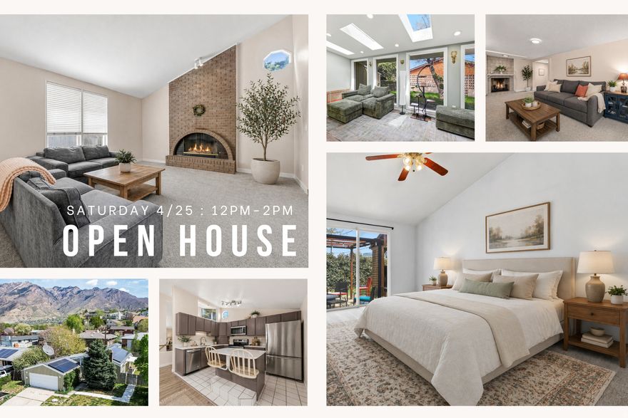 Beautiful, move in ready home in the heart of Cottonwood Heights with incredible flexibility and value. This 5 bedroom, 3 bathroom home features SOLAR, a SWIM SPA, & a new walkout basement, making it ideal for multigenerational living, Airbnb, or a full basement apartment/MIL to help offset your mortgage. Inside, you'll find vaulted ceilings, two cozy fireplaces, & a spacious kitchen and dining area with abundant storage. UPDATES INCLUDE: PAID OFF SOLAR, New: Main Water Line, Gutters, Furnace, Sprinkler System, Walls/Insulation in basement, Smart Thermostat, MyQ Garage Door opener, Paint, Carpet, New Walkout Basement w/awning & SO MUCH MORE! The light filled sunroom on the north side of the home offers a peaceful retreat year round. The property also includes a Tesla smart charger in the garage, plus a massive swim spa, refrigerator, washer, and dryer, all included. Located in one of the most in demand pockets of the Salt Lake Valley, this home offers unbeatable access to the mountains & outdoor lifestyle. Just minutes from the Fort Union shopping corridor with Target, Trader Joe's, restaurants, and everyday essentials, plus quick access to I-215 for an easy commute. Situated near the base of Big and Little Cottonwood Canyons, you are perfectly positioned for world class skiing, hiking, biking, and year round recreation. Surrounded by beautiful parks, trails, and top rated schools in the Canyons School District, this location truly offers the best of Utah living. Don't miss this incredible gem!