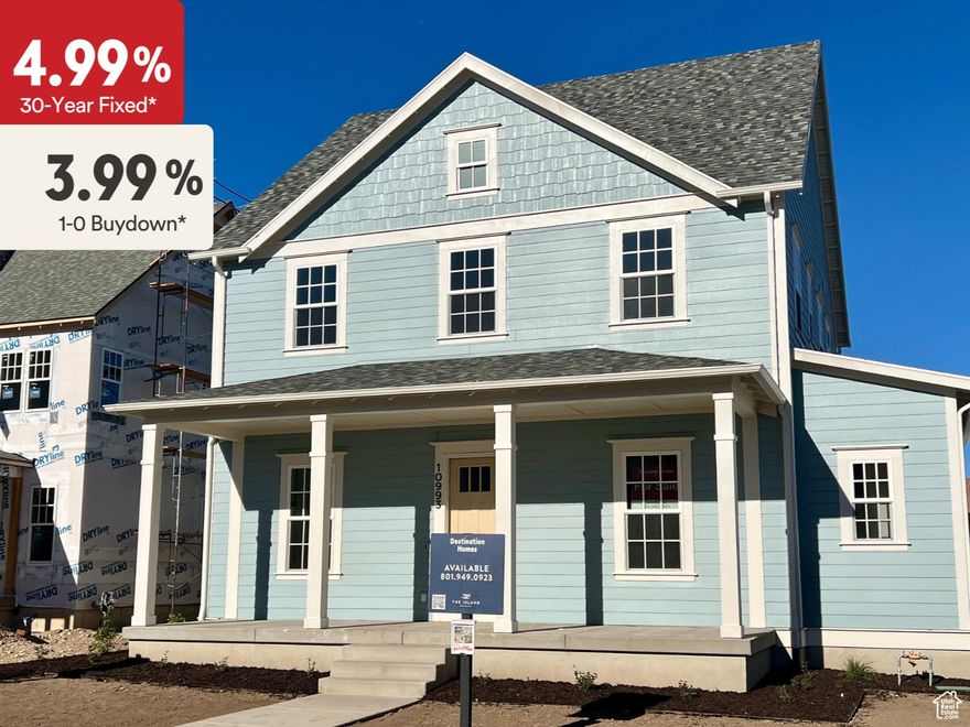 *Preferred Lender incentive of a 3.99% first year rate and a 4.99% fixed rate their after! Contact agent for details. This new home is under construction to be complete in October 2025. One of the last new construction on the Island in Daybreaks Lake Village.