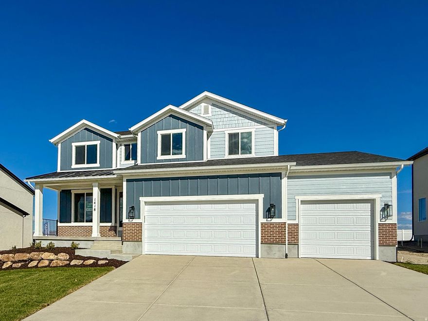 We are excited to introduce our last home in the Brixton Park community of Saratoga Springs, This community is conveniently located just off Mountain View Corridor. This stunning 5-bedroom, home features four bedrooms and a laundry room on the upper level for added convenience. The main floor boasts a two-story vaulted family room with plenty of natural light, an office that can also function as a bedroom, a half bath, a dining room, and a spacious kitchen with a large island. The kitchen is designed with shaker-style cabinets, soft-close drawers and doors, quartz countertops throughout, and stainless steel appliances. Enjoy LVP flooring throughout the main level, tile in the upstairs wet areas, and upgraded carpet in the bedrooms. The home also includes a full unfinished basement, providing ample room for future growth. Front yard landscaping is included. Taxes are pending, and the buyer is responsible for verifying all information. Square footage is estimated based on builder plans; buyers are encouraged to obtain an independent measurement. Seller reserves the right to accept any offer at anytime.