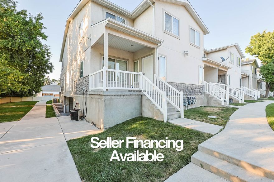 Unlock monthly savings: Seller financing can slash your payment with interest rates below today's market.  You can save hundreds per month with our seller financing option.    Enjoy the comfort and convenience in this 2-bedroom, 2.5-bath townhome-style condo ideally situated in a central location with easy access to TRAX, major freeways, restaurants, shopping, parks and entertainment. The home features two bedrooms, each with a private bathroom, plus a half bath on the main level. A new roof with a skylight brings in natural light, and the front porch provides a welcoming outdoor space to enjoy. The layout is functional and comfortable, offering a great foundation to make it your own. The unit includes a two-car underground parking garage, providing protection from the elements and direct access to the home. Whether you're looking for a place to call home or a low-maintenance property in a well-connected area, this condo is worth a look. Seller is open to Seller Financing option. Square footage figures are provided as a courtesy estimate only and were obtained from County.  Buyer is advised to obtain an independent measurement.