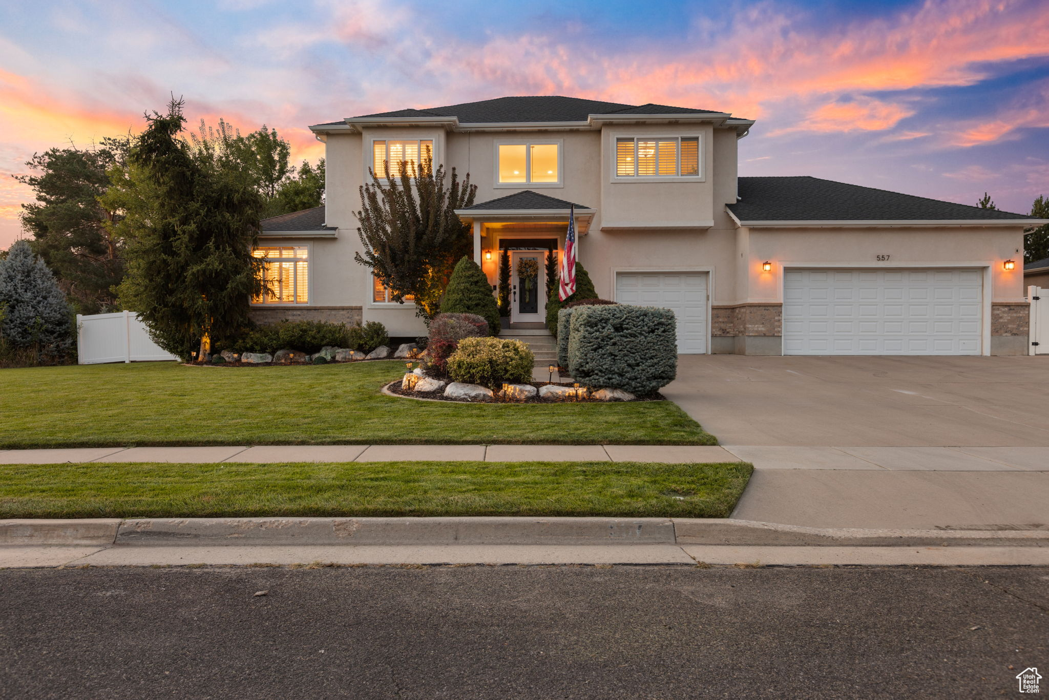 This is the Kaysville listing you've been waiting for! From summer pool parties to cozy movie nights in the theater, every detail of this home was made for entertaining. Set on a quiet street in one of east Kaysville's most coveted NO-HOA neighborhoods, it offers the perfect blend of luxury, comfort, and location. Inside, you'll love hosting in your fully remodeled custom kitchen (2021) complete with granite countertops, high-end cabinetry, and top-of-the-line appliances. New hardwood floors, a modern custom staircase, plantation shutters, and designer lighting give the main level a true showpiece feel. The primary suite retreat features a spa-worthy tub, oversized shower, and private balcony - an ideal spot to start the day with gorgeous mountain views. Downstairs, the finished basement is ready for fun with a theater area and kitchenette plus plenty of space for hosting guests. Just when you thought it couldn't get better, step outside to your own backyard oasis: a meticulously maintained pool (new liner, cover, pumps & refinished pool deck), a built-in hot tub with new cover, and a spacious patio framed by low-maintenance landscaping - the perfect backdrop for everything from weekend barbecues to late-night swims. Additional highlights include a freshly epoxied oversized 3-car garage, RV/boat parking, a new roof & gutters (2019), furnace & AC (2021), and two new water heaters (2023). All of this just minutes from Davis High, Cherry Hill, Station Park, HAFB, Lagoon, downtown Kaysville, and both I-15 & Hwy 89. **Head to 557WarmSprings.com for the full feature list, 3D tour, videos, and lifestyle map** Homes this updated, in a location this good, don't come around often - come see it before it's gone! Buyer to verify all info; square footage taken from previous listing.