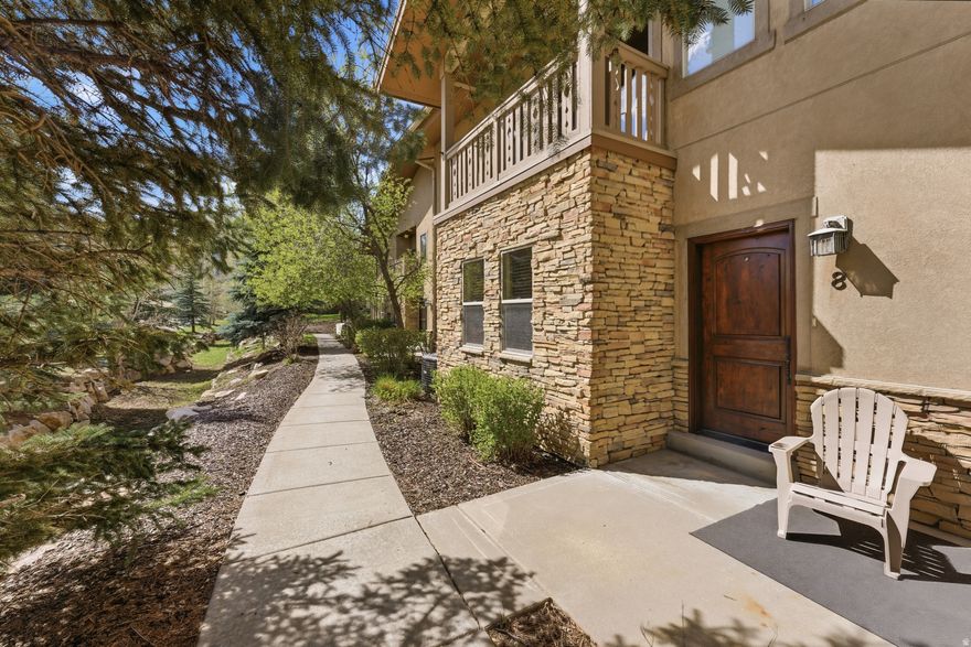 Midway is Calling! Immaculate Four Bedroom Townhome at The Lodges at Snake Creek. Bright and fresh corner property, ideally positioned against open space and surrounded by mature pines, this property offers a rare sense of privacy while immersing you in the natural beauty that makes Midway so special. Imagine evenings spent strolling up Snake Creek Canyon, mornings teeing off at neighboring Wasatch State Golf Course, or biking into Midway's charming Main Street for dinner. And ski slopes are just 15 minutes away at Deer Valley's new East Village. Inside, the home is impeccably maintained and truly move-in ready. Soaring ceilings and expansive windows flood the open-concept kitchen and great room with natural light, creating an inviting space designed for both relaxed living and effortless entertaining. A main floor bedroom and bath are perfect for guests, a home office or fitness room. Upstairs, you'll find three spacious bedrooms, two bathrooms, and convenient laundry. The primary suite is a peaceful retreat of its own, complete with a private balcony--perfect for stargazing, enjoying a quiet morning coffee, or unwinding with a good book. A two-car garage and generous storage add everyday functionality, while the community amenities elevate the lifestyle even further. Enjoy access to a beautiful pool, clubhouse, and fitness center--everything you need whether you're seeking a full-time residence or the perfect vacation home. This is more than a home--it's your gateway to the Midway lifestyle.