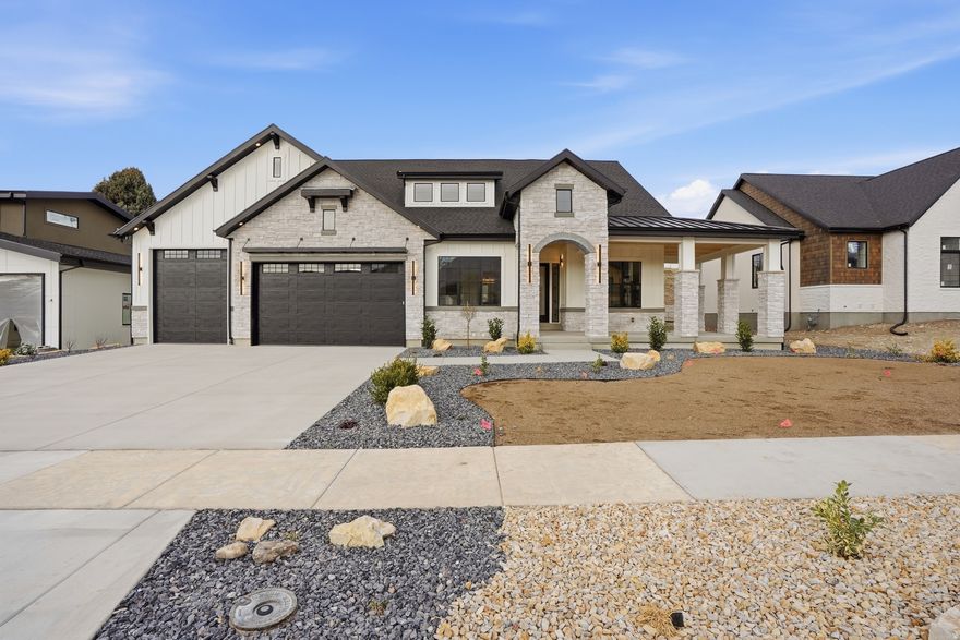 Experience luxury living in the heart of American Fork with this stunning 6-bedroom, 5-bathroom home. The spacious open-concept layout features a large kitchen that flows seamlessly into the living areas, creating the perfect space for entertaining and everyday living. With two family rooms, there's plenty of room for gatherings or quiet retreats. A versatile basement bedroom offers the option to create your own home theater. Enjoy outdoor living year-round with a covered front patio and a covered deck. For added convenience, the home includes laundry rooms on both levels. Thoughtfully designed with comfort and style, this home is the perfect blend of luxury and functionality.