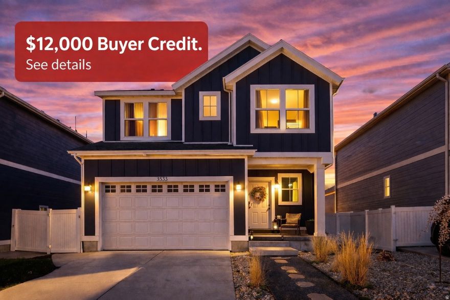 **Seller is offering a $12,000 Buyer incentive which can be allocated toward a rate buydown, closing costs, and/or price reduction.** Located in the sought-after Cold Springs Ranch, this home offers a premium $9K lot with no rear neighbor directly behind and full Hardie board exterior. Enjoy an extended patio with hot tub-ready rebar, added driveway concrete, HOA snow removal, and access to clubhouse, pool, parks, trails, pickleball, bike track, hammock park, and cabanas. Prime Lehi location near Silicon Slopes, I-15, FrontRunner, shopping, dining, and recreation.