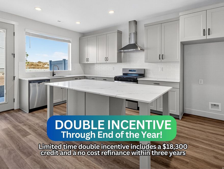 Best-looking townhomes in the best-looking community around! Come see the brand new design for yourself-featuring a huge kitchen, massive primary suite, large two-car garage, three full bathrooms, and smart, thoughtful details throughout. Located in-between the cute Orchards Park and the upcoming massive Central Park, there will be so many fun amenities! Play sets, walking trails, picnic pavilions, communal gardens, pickleball, you name it! Come make these wonderful new townhomes your home today. ***$14,300 credit + no cost refinance within three years with use of preferred lender*** Square footage figures are provided as a courtesy estimate only and were obtained from building plans. Buyer is advised to obtain an independent measurement.