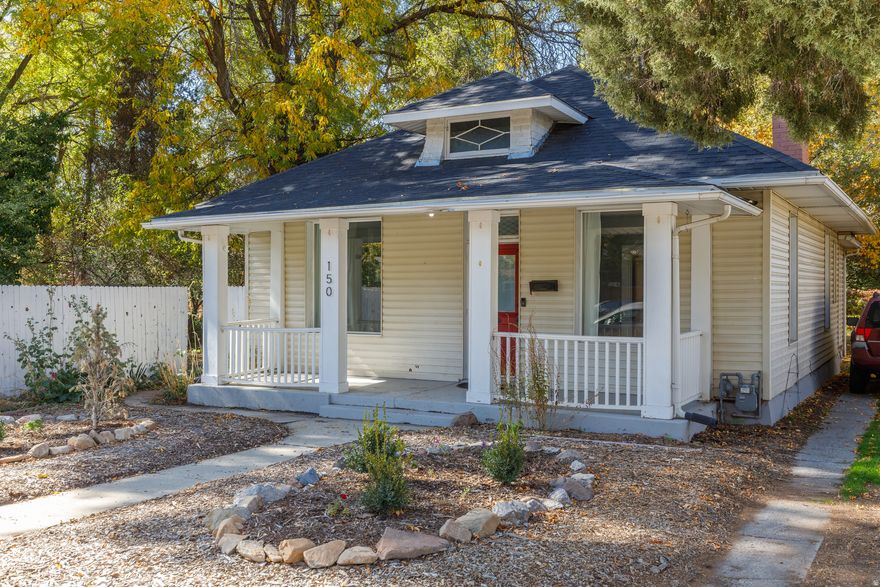 Historic charm meets modern comfort. This inviting bungalow offers classic character, updated finishes, and a spacious backyard oasis - all within minutes of shopping, parks, and downtown conveniences. Outside, you'll find a private backyard retreat shaded by mature trees - ideal for gardening, gatherings, or simply relaxing under the canopy. A detached shed offers bonus storage or potential workshop space, and the deep lot provides ample room for pets, play, or future possibilities. Additional highlights include:  Updated windows and lighting  Off-street parking with driveway access  Close proximity to trails, schools, and city center For winterization window swamp cooler units (2) available and included.  Drive way has concrete strips.