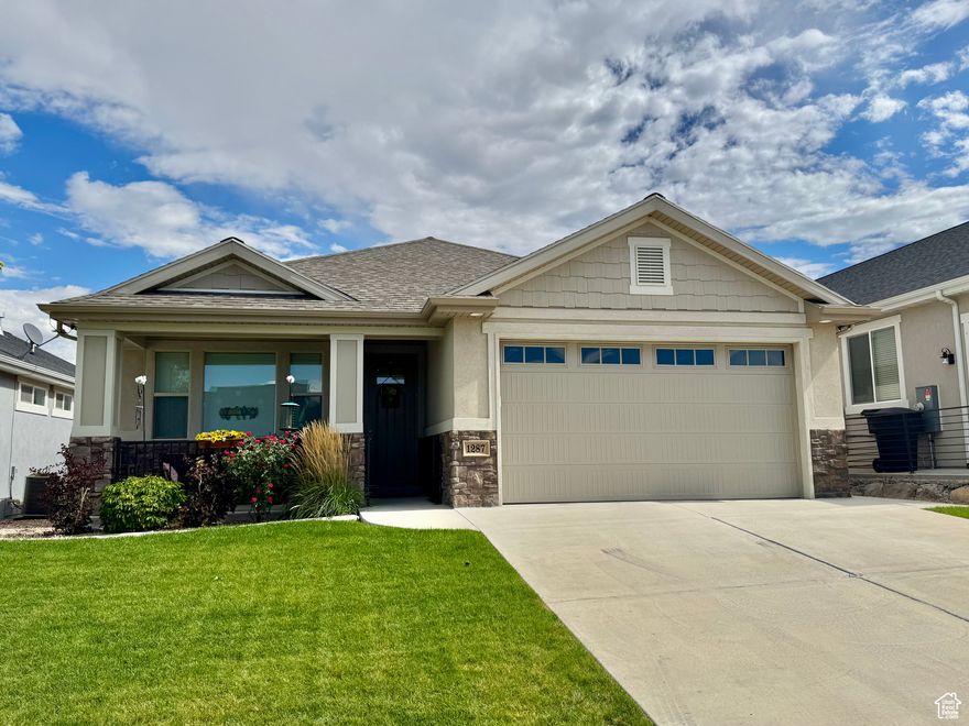 This well-built and meticulously maintained home is located in the prestigious Heritage Village, a 55+ HOA community designed for comfort, convenience, and active living. Enjoy main floor living with no-step access and an open-concept design featuring a spacious kitchen with a large peninsula/island, seamlessly connected to the family room with a cozy gas Franklin stove-perfect for hosting family and grandchildren. Step out to the back patio and take in the breathtaking views of the Payson Temple, Mt. Loafer, and Mt. Timpanogos. Heritage Village offers a vibrant lifestyle with a clubhouse featuring a year-round heated indoor swimming pool, reception area with full kitchen for family gatherings and wedding receptions, a pool table, library, and fitness room. Residents enjoy a variety of activities such as crafts, quilting, movie nights, and more. The location is unbeatable-walking distance to Walmart and the Payson Temple, just  mile to I-15, and a short 10-mile drive up Payson Canyon to Payson Lakes for boating, fishing, hiking, camping, and horseback riding. The HOA takes care of all yard maintenance and snow removal, giving you more time to relax and enjoy. Nearby, you'll find excellent hospitals and medical services. This is truly a dream home for active senior living. Square footage figures are from county records. Buyer is advised to obtain an independent measurement.