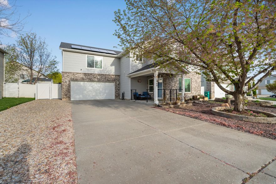 Don't miss out on this 3-bed, 2-bath home. Features include beautiful kitchen updated  flooring and a recently painted interior. Alarm system with 4 cameras, Utopia fiber internet , insulation in the attic, new windows, leaf filter system, newer furnace and AC, newer roof, and solar panels (paid in full). Beautiful landscaping and a fenced-in yard. Too much to list-must see!  Square footage figures are provided as a courtesy estimate only and were obtained from county records .  Buyer is advised to obtain an independent measurement.