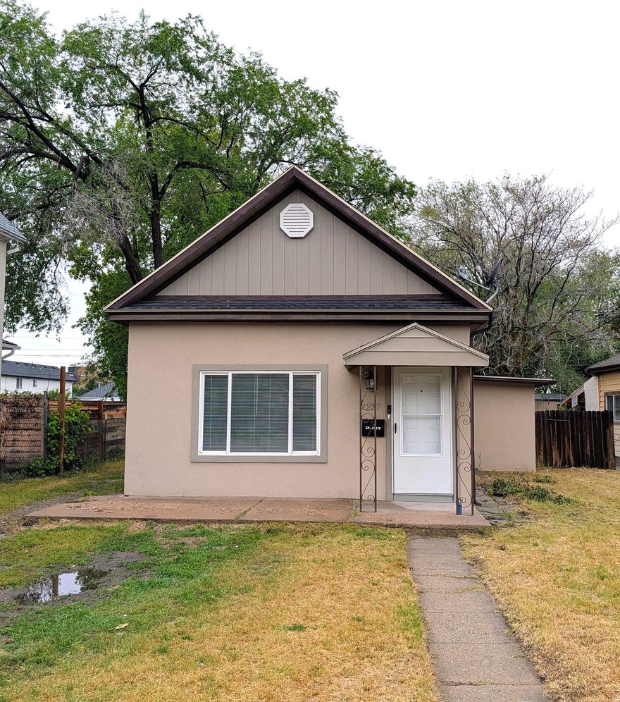 Charming, updated, single level bungalo with fresh finishes and modern upgrades throughout.  The remodeled kitchen features stylish shaker cabinets, solid surface countertops, stainless steel appliances, and great storage. The bedrooms provide a cozy retreat with fresh carpet and clean finishes, while the updated bathroom and fixtures add to the home's turnkey appeal. Outside, enjoy a manageable yard with room to personalize, garden, or relax.