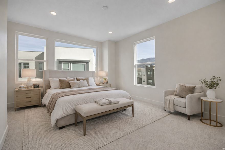 Great location with brand new city park just steps away! **The home is complete!** Step up your lifestyle with The Major League-an elevated floor plan that brings flexibility, function, and flair. This home includes a finished basement with a full bedroom with a bathroom and closet-ideal for guests or added living space. On the main level, you'll find a versatile flex room-perfect as a home office, workout space, or hobby zone-plus a full-deep two-car garage for everyday convenience. The open-concept kitchen features a center island, window over the sink, and an effortless connection to the living and dining spaces. Floor-to-ceiling windows flood the space with natural light, giving this home a bright, contemporary feel. Electric fireplace in the living room.  The Major League is bold, modern, and ready for your next big move.  ** Come visit us in our new model at 1483 W Burke Lane (675 North) Farmington, UT, 84025 ** Ask about our preferred lender incentive.