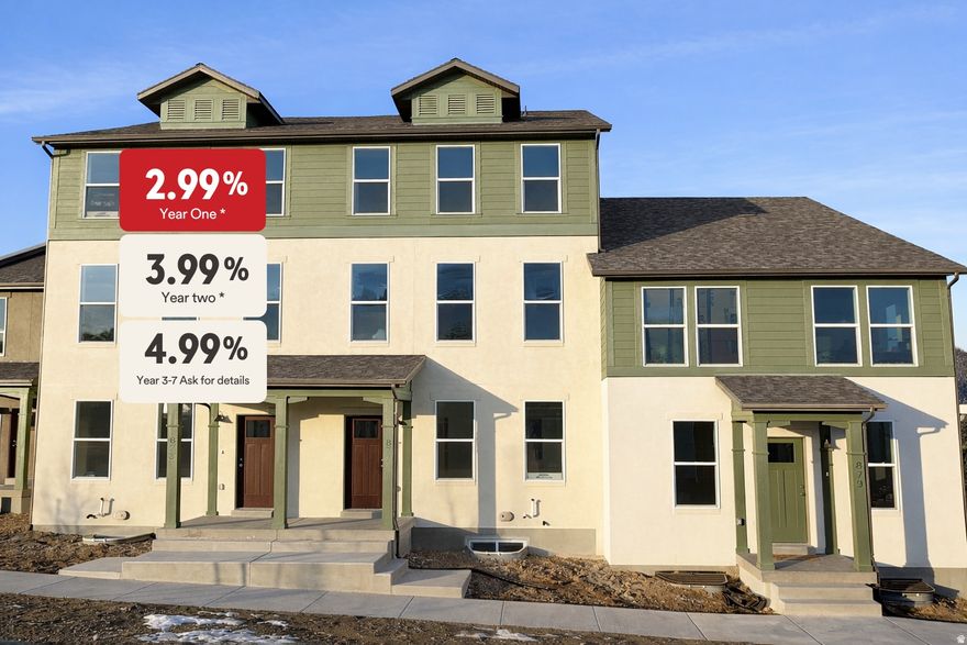 Save big from day one with an exclusive lender incentive-2.99% in year one, 3.99% in year two, and 4.99% for years 37, or choose a low long-term fixed rate for lasting stability. Located in Saratoga Springs, just steps from the Saratoga Springs Temple. Ring in the New Year with incredible interest rates. The Ashville floor plan offers 4 bedrooms, 2.5 baths, and 2,571 sq. ft. of thoughtfully designed living space. The open main level features quartz countertops, stainless steel appliances, and modern finishes, while the vaulted primary suite includes a spa-inspired bath and walk-in closet. Three additional bedrooms and an upstairs laundry add everyday convenience. A 408 sq. ft. unfinished basement provides room to grow, and the two-car garage completes the home. HOA dues include high-speed fiber internet, full landscaping, and access to resort-style amenities such as a pool, pickleball courts, playground, and scenic community trails. Lender incentive subject to change. Must use Destination Homes' preferred lender, First Colony Mortgage. Terms, rates, and eligibility vary based on credit approval and program guidelines. Not all buyers will qualify. See Sales Agent for details. Some interior photos may be from a similar or staged unit.