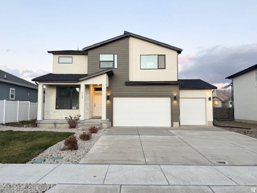 *Quick Move-In* No HOA and front yard landscaping included.  The Sycamore floor plan is ready to move-in.  Up to $15,000 towards closing costs and/or buydown as well as $3,000 towards options for our December promotion.  It includes 4 bedrooms with a loft and as well as a living room/office.  Enjoy two-toned soft black and white cabinets, quartz countertops, and gorgeous wood-toned LVP flooring. Super convenient to Maple Mountain High School, parks, walking trails, and shopping.  Shelly Acres is located by the new Harmon's grocery store. The 5th bedroom on the main floor is a flex space and can be used as a home office or bedroom. Visit the model home at the following address: 662 North Plainsman Drive Spanish Fork. Our hours are: M to F 12 pm-6 pm, Sat 11 am-6 pm or by appointment.  Buyer and/or Buyer's agent to verify all.