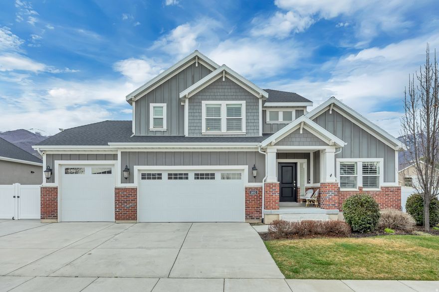 The Clairemont Traditional floor plan showcases the upgraded Deluxe Package with thoughtful enhancements throughout. Designed for added comfort and functionality, the home features 9-foot basement walls and a 2-foot extension to the primary bedroom and bathroom, creating a more spacious retreat. The extended 3-car garage is finished and insulated, complete with a service door, keypad entry, and a 9' x 9' door on the third bay.  Inside, the home offers a blend of style and practicality with recessed can lighting, surround sound option, gas line connections, entry wainscoting, satin nickel hardware, and custom cabinetry. The kitchen is appointed with stainless steel gas appliances, HanStone countertops, and a tile backsplash, while the bathrooms include tile surrounds for a polished look. Finishing touches such as textured walls, three-tone paint, Craftsman-style base and casing, shutters, and laminate flooring add warmth and character throughout the home.
