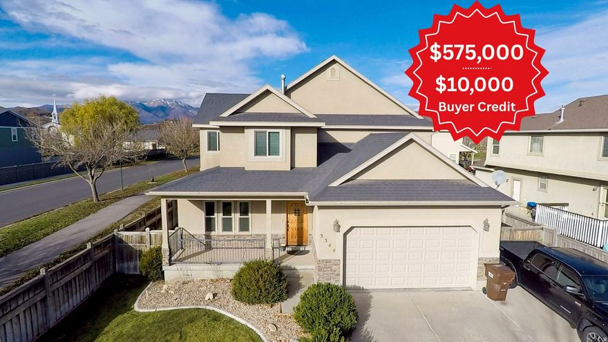 **$10,000 BUYER CREDIT** Skip the rates and move into this 3109 sq. ft. Mountain view home. Meticulously maintained and better than builder-grade, this move-in-ready home features a gourmet kitchen updated with granite countertops and quality cabinetry. Enjoy space to entertain, big bedrooms, walk-in closets, fresh carpet, and hardwood floors. Bonus space with a hobby garage (perfect gym, shop) +2-car insulated garage. Have Peace of Mind with newer HVAC, windows, and water heater. Ultimate privacy: fully fenced yard on a quiet cul-de-sac with no HOA. The move-in package included blinds, refrigerator, washer, dryer, landscaping tools, and a home warranty! Use your $10,000 credit to buy down your rate (lower your monthly payment over $500!) or cover closing costs. Schedule your tour today! Buyer and buyer's agent to verify all. Square footage figures are provided as a courtesy estimate only.