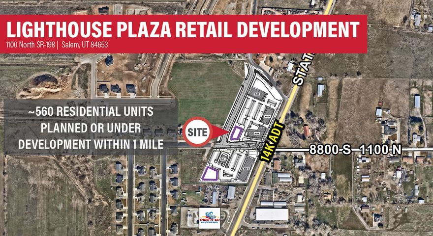 Building 1  1,276-2,656 SF  Drive Thru Building 2  1,221- 12,096 SF  Nine (9) Unit Retail Building Phase 1  1,221-12,096 SF Available  Drive Thru $36 PSF  End Cap $ $28 PSF  In-Line $26 PSF  Construction Drawings Complete, Ready for Construction