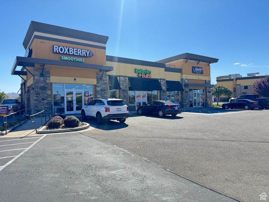 Floor Plans Added.  Excellent End-Cap and Mid-Strip retail space right on 12600 South and Bangerter Hwy! Neighbors include Intermountain Riverton Hospital, Intermountain Insta-care, Lowes Home Improvement, 5 Guys Burgers, Jimmy Johns, Black Bear Diner, Roxbury, and Pharmacy.  These THREE suites would be excellent sites for a cafe, restaurant, dessert shop, retail store, home improvement related store, or healthcare related store.  THREE SUITES are available (1) 12570 Suite 102 --1,715 SF/$45psf, 12575 Suite 102--1,504 SF/$40/psf, 12575 Suite 103--2,260 SF/$40psf (Can be continuous 3,764 SF) .