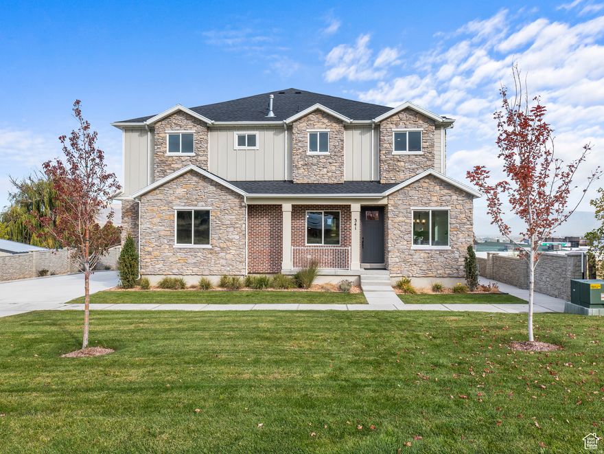 Come see the difference at 345 E 100 S in Santaquin, where thoughtful design, quality finishes, and true move-in readiness come together to create a home that simply feels right the moment you walk in. Built in 2024 and positioned as a desirable row-end unit, this townhome offers the rare blend buyers are hoping to find: new construction with the upgrades already completed, saving you time, effort, and expense. From the moment the door opens, the home greets you with light and space. Nine-foot ceilings, striking eight-foot doors, and oversized windows invite sunshine into the open living areas, creating a bright and welcoming atmosphere that feels both modern and comfortable. The open-concept layout connects the kitchen, dining area, and great room in a way that makes everyday living easy while naturally bringing people together.  At the center of it all is a kitchen designed to be both beautiful and functional, featuring granite countertops, soft-close cabinets and drawers, crown molding, a custom tile backsplash, Frigidaire Gallery appliances, a gas range, and a farmhouse sink that adds both character and practicality. Upstairs, the primary suite becomes your personal retreat, complete with a stunning ensuite featuring a double vanity, Euro glass shower, and a spacious walk-in closet designed for everyday ease. The 95% finished daylight basement expands the possibilities even further, offering flexible space perfect for a family room, home office, fitness area, or recreation space.  Throughout the home, you'll notice the details that elevate everyday living: luxury vinyl plank flooring, granite surfaces, a smart thermostat, double-pane windows, and comfortable carpeted bedrooms. The oversized attached garage offers additional height, width, and depth, giving you room not only for vehicles but also for storage, hobbies, and gear. Outside, the property is fully landscaped with automatic sprinklers and drip irrigation, along with an additional outdoor storage unit to keep life organized.  This is more than just another townhome on the market. It's a place where the upgrades are already done, the spaces feel intentional, and the lifestyle begins the moment you step inside. Come experience the difference for yourself.   Square footage figures are provided as a courtesy estimate only and were obtained from builder plan.  Buyer is advised to obtain an independent measurement.