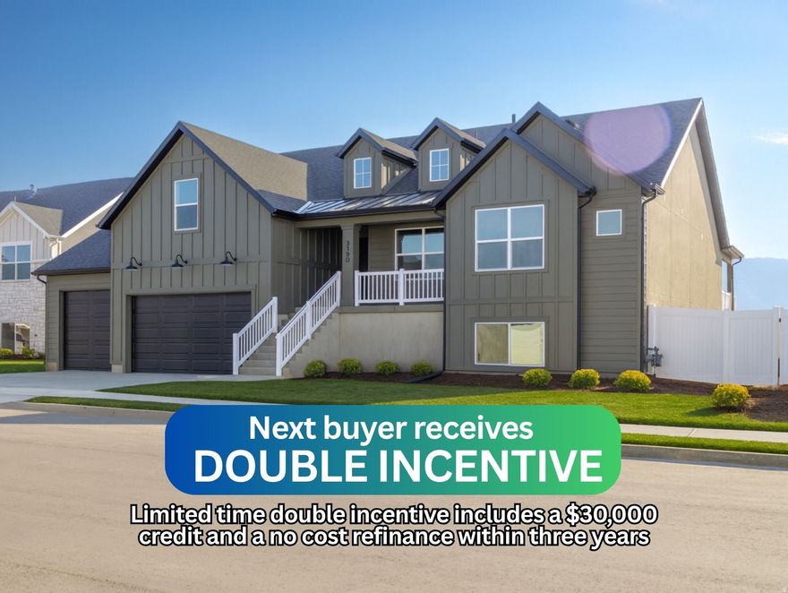 ***LIMITED DOUBLE INCENTIVE*** Our most popular floor plan with a BONUS ROOM! Come see this cute farmhouse styled Monterey floor plan with vaulted ceilings, covered deck, front patio, massive garage, tremendous storage, thoughtful touches throughout, and finished front landscaping! ***Limited promo includes a $30,000 credit and a no cost refinance within three years with use of our preferred lender to the next buyer*** Square footage figures are provided as a courtesy estimate only and were obtained from building plans. Buyer is advised to obtain an independent measurement.