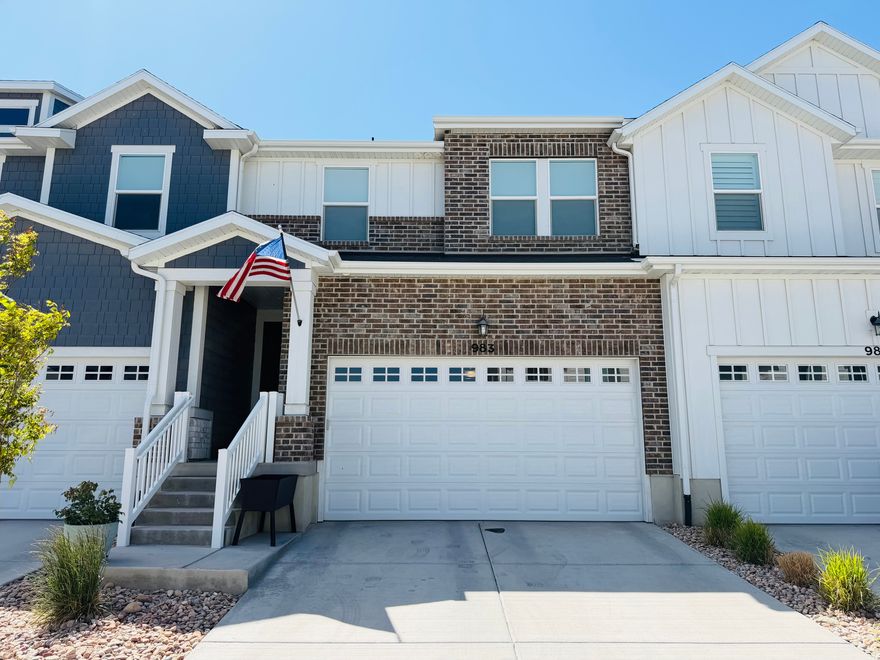 Virtually brand-new townhome with all of the upgrades including the kitchen sink! (literally). Upgraded cabinets, railings, tile, light fixtures, faucets, flooring, carpet pad, countertops, appliances, water spicket in garage. 2 story family room, large primary suite with double sinks, private patio, huge 2 story windows which let in tons of natural light with remote control blackout blinds for when you want it dark. Unfinished basement with room to expand or great storage. Don't sleep on this one! Agent related to seller.