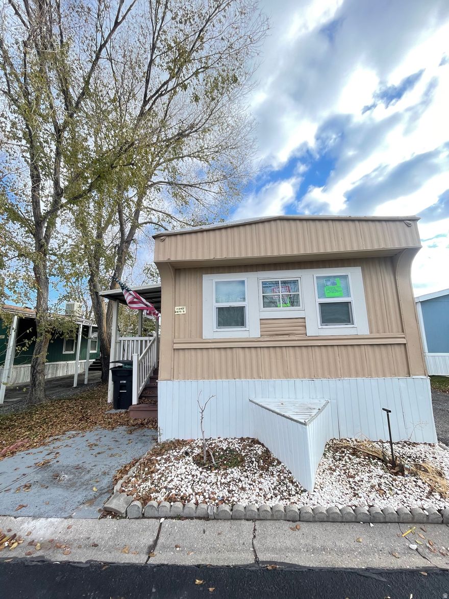 Mobile Home in West Valley City  Take a look at this mobile home located in West Valley City. It has 3 bedrooms and 1 bathroom. The home needs some work, but it offers a basic layout that you can update to your needs.  There is no large backyard, but the property includes a storage shed for extra space. The owner is also open to seller financing, making it easier for potential buyers.  Close to parks, schools, shopping, and freeway access. Buyer and buyer's agent to verify all information.