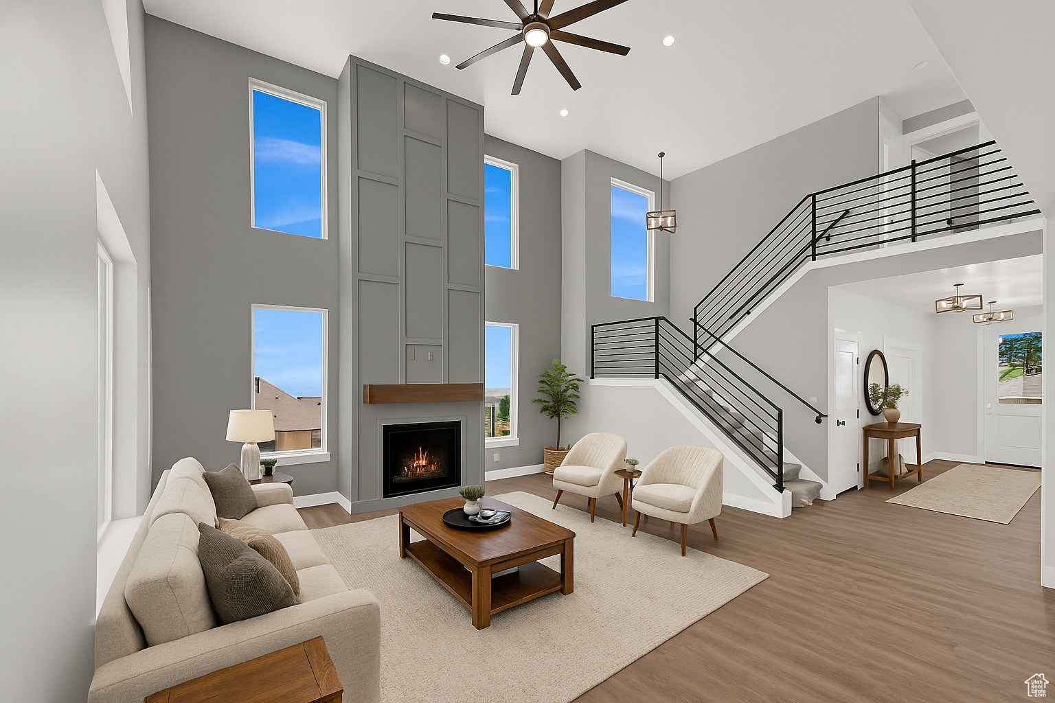 This Move-in Ready home blends elegant design with functional living. The striking rock and Hardie exterior sets the tone for the thoughtfully designed interior, where a gourmet kitchen boasts soft-close cabinets, high-end stainless steel appliances, granite or quartz surfaces, and a hidden walk-in pantry. The main floor includes a private office, upgraded laminate flooring, and rich two-tone paint. Retreat to the expansive owner's suite with a soaking garden tub, designer shower, and walk-in closet. Outdoor features include a covered 10x14 deck, an oversized 3-car garage with an EV charger and a walk-out basement room for an ADU. **Offer written before Oct. 15 will receive landscaping credit, basement finishes or $15,000 towards Buyer's closing cost.**