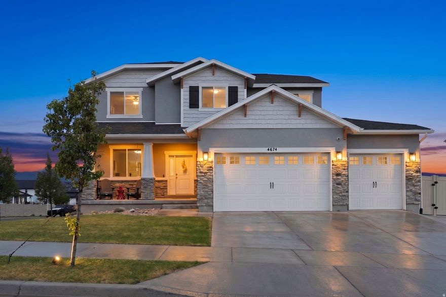 **GRAND OPEN HOUSE 04/25, 1 PM - 3 PM.** Absolutely gorgeous home in a HIGHLY DESIRABLE Herriman location. This move-in ready home sits on a spacious corner lot and features full fencing, professional landscaping, a 3-car garage, and a large private RV parking pad! Hot tub is also staying! The current owners have thoughtfully upgraded the home inside and out, creating a clean, designer-level finish that truly stands out. Attention to detail is evident throughout, giving the home a custom-built feel. The walkout basement offers a great space for entertaining, with an additional room ready to be finished to your needs. Step outside to an expansive back deck with a newer pergola-perfect for hosting and enjoying the incredible views. Conveniently located near shopping, dining, schools, and easy access to Mountain View Corridor.  Home features a Quiet Cool system, Whole home humidifier & purifier, water softener installed and all appliances are included! This one will go fast!