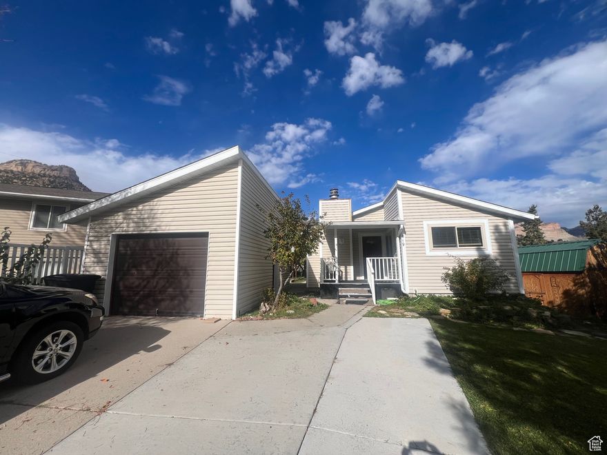 Check out this 2,398 sq. ft. rambler style home nestled in a quiet cul-de-sac in Helper! Beautiful views from this 3 bdrm, 1 1/2 bath home! Extra large master bdrm with 1/2 bath, tons of storage! All appliances are included! Detached one car garage and 3 sheds! Newer roof only about a year old, fenced back yard and fruit trees!   Alarm system is included but buyer will need to switch into their name at closing.