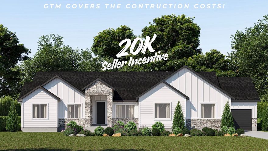 *TO BE BUILT* $20k Seller Incentive when using preferred lender. GTM carries construction financing, buyer does not need a construction loan. The Lily floor plan offers a thoughtfully designed layout with vaulted ceilings in the living room and primary bedroom, LED lighting, ceiling fans, and a fireplace in the living room. LVP flooring throughout the main living areas and bathrooms, with carpet in the bedrooms. The kitchen features soft-close cabinets, granite or quartz countertops, subway tile backsplash, walk-in pantry, and stainless steel appliances including refrigerator, induction cooktop, oven, dishwasher, and microwave/convection oven combo. Bathrooms include tile surrounds in tubs and showers and European glass in the primary ensuite. Additional features include central HVAC, energy-efficient furnace, tankless water heater, and a 3-car garage. Square footage figures are provided as a courtesy estimate from builder plans buyer is advised to obtain an independent measurement.