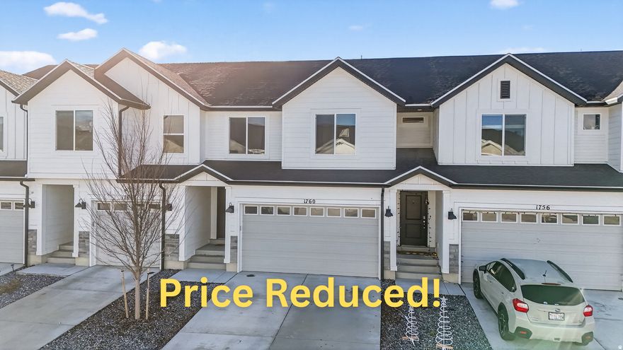 Price Reduced! Built in 2022, this townhome has modern touches, lots of natural light and is located in the growing Eagle Mountain area. It boasts 4 bedrooms on the second floor and has plenty of space to make your own. The community has a pool, pickleball courts and many other places to explore. A studio has been added to the basement with its own bathroom to make your own. Come check it out today!