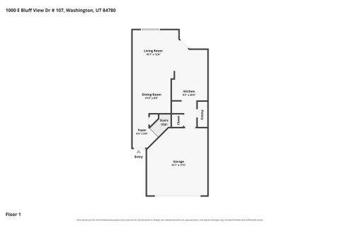 Tiny photo for 1000 E BLUFF VIEW DR #107, Washington, UT 84780 (MLS # 2190099)