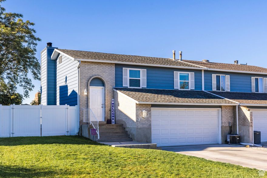 Welcome to this charming 3-bedroom, 2-bath twin home in Roy! Come see why this one stands out above the rest. Freshly painted and move-in ready, this home offers a bright and welcoming feel throughout. You'll love the functional layout, comfortable living spaces, and the nicely kept yard, perfect for relaxing, gardening, or entertaining. This home features a custom office space, currently used as a bedroom, and a finished den on the main level that add to this amazing home's living space.  Recent updates add extra peace of mind, including a new HVAC system and water heater (2018), kitchen updates over the last year, and a new fence and sprinklers installed in 2019. With a great location close to schools, parks, and shopping, this home perfectly combines modern updates, convenience, and cozy charm.