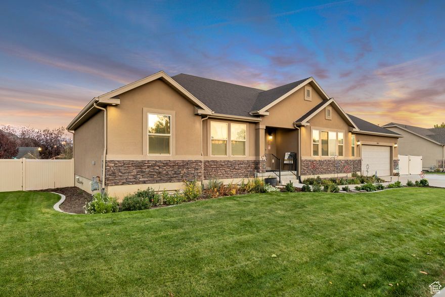 Are you looking for a spacious rambler in Lehi with 7-bedroom, 4-bath home with two full kitchens, and two laundries! This home features multiple living areas - perfect for yourself or multi-generational living. Both levels have open floor plans. 3 bedrooms on the first floor, and 4 bedrooms on the basement. Enjoy this .5 acre huge fully fenced in backyard with large deck, and gazebos two sheds, large chicken coop, playground, fire pit, and fruit trees. Everything you want in a backyard.  Two car garage with extra parking pad. Could easily be turned into and ADU. New furnaces, and 100 gallon water heater! Square footage figures are provided as a courtesy estimate only and were obtained from county records .  Buyer is advised to obtain an independent measurement.