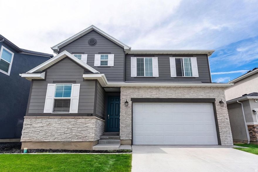 Step into this beautifully built 2022 home that truly has it all. Featuring 4 generously sized bedrooms, 3 stylish bathrooms, a private office ideal for working from home, and a comfortable loft space perfect for relaxing or gathering, this home offers both functionality and charm.  The fully finished yard is ready to enjoy, with lush green grass, a sprinkler system, and plenty of room for outdoor entertaining or play. You will also love the convenience of a spacious 2 car garage.  Situated just minutes from shopping, freeway access, two newly built schools, and the stunning Antelope Island State Park, plus only 17 minutes from Hill Air Force Base, the location makes everyday living easy while keeping outdoor adventure and commuting convenience close by. This home is move in ready and waiting for your personal touch to make it your own.