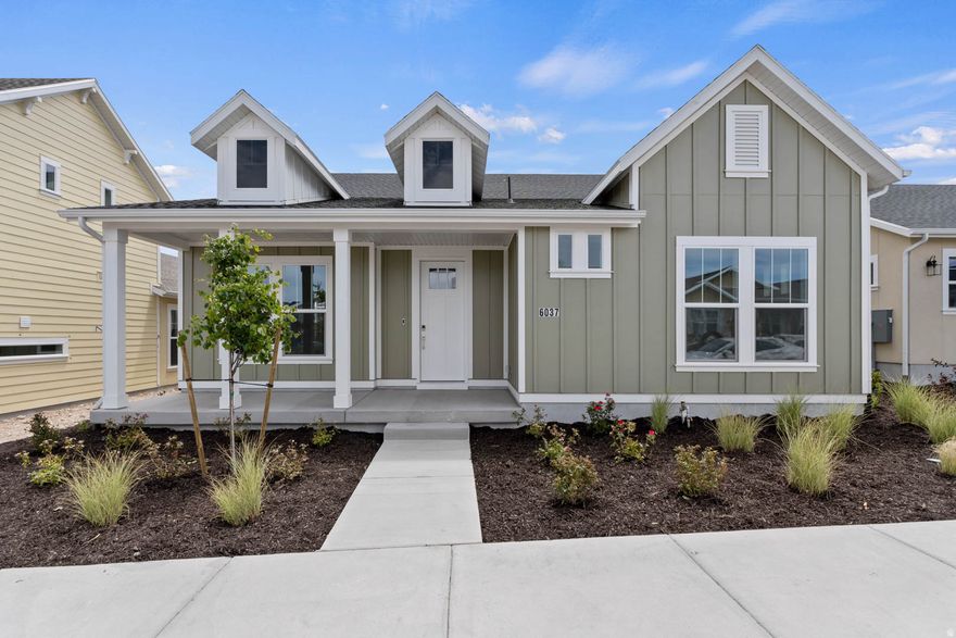 Welcome to Springhouse Village, our 55+ community in Daybreak! The "Sirius" is an open and well designed floor plan featuring a large "dine in" kitchen island, a cafe kitchen, a covered patio, a walk in shower in the primarybathroom and more. Beautiful Great Room with fireplace and lots of windows allowing for natural light. Call now to set up a time to visit Springhouse Village, come tour the "Springhouse", our 10,000 sf clubhouse featuring exercise rooms, pool, lawn chess, bocce ball, pickle ball, golf simulator and much more! Call for more details or to set up a time to visit this community. (Photo's are of another home in the community, not this home) Sirius Lot 556)