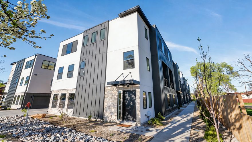 Incredible buyer incentives are available. An exceptionally low-down payment is possible thanks to a special home-buying program available specifically in this area, paired with super helpful financial incentives from the builder and preferred lender. With the combination of lender + builder incentives and multiple financial grants at your fingertips, some buyers may be able to bring little (and in certain cases nearly $0) to the table, all without the monthly mortgage insurance that comes with typical FHA loans. For those who don't know, mortgage insurance costs HUNDREDS of extra dollars per month - you don't have to worry about that! First time home buyer status is NOT required to qualify for this special program. And then there's the parking, which is almost unheard of this close to downtown Salt Lake City. These homes offer a true two-car garage, plus additional community and street parking. This level of parking simply does not exist in most downtown or near-downtown SLC homes, and it makes everyday life dramatically easier. These move-in-ready townhomes are just 8 minutes from Downtown SLC and the airport, and minutes from Liberty Park, the International Peace Gardens, and Glendale Golf Course. The home offers 4 bedrooms, 2.5 bathrooms, and 1,756 sq ft with a layout designed for real life, making it one of the largest townhomes you'll find this close to the city, far from premium prices. You'll find a modern kitchen with quartz countertops, quality appliances, generous storage, and plenty of natural light. The primary bedroom includes a walk-in closet, and the private balcony provides outdoor space without added maintenance. Another major benefit: no rental restrictions. Live in the home, rent it out later, or keep your options open. Again, additional builder and lender incentives may be available to help reduce overall purchase costs. Multiple homes are available and ready now. Schedule a tour and see how rare this opportunity really is.