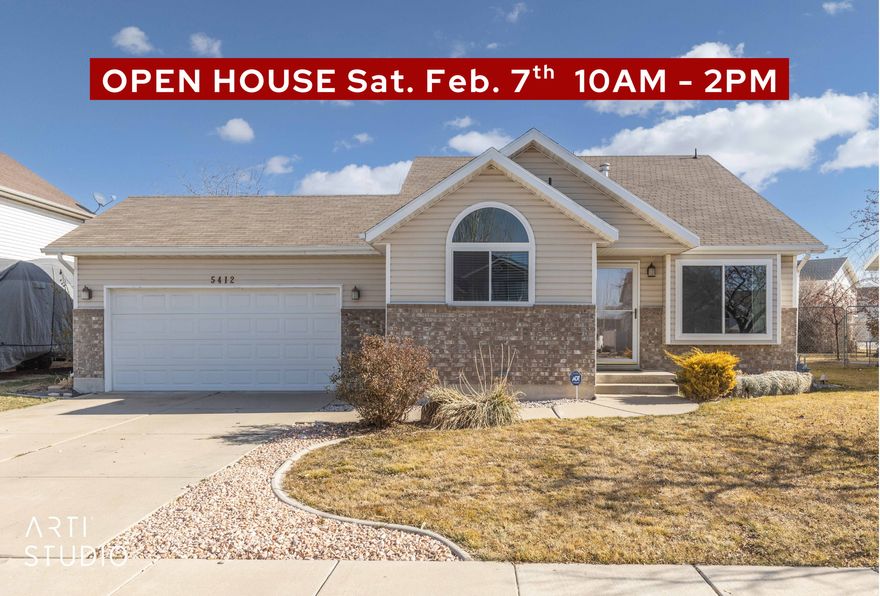 OPEN HOUSE SAT. Feb. 7th 10am - 2pm.  Welcome to this beautiful home, ready for immediate move-in! Check out the features on this property; newly installed granite countertops, new shaker style soft-close kitchen cabinets, new HVAC system, new water softener, new LVP flooring, new windows on the main and daylight-basement level, newly updated kitchen appliances including a gas range, fridge and microwave. The kitchen features an additional 220-amp electrical outlet which is perfect for a kitchen freeze-dryer or other high-powered appliance, and there's another 220-amp outlet in the garage. The garage features a handy workbench and built-in shelving. But wait there's so much more... massive storage with 400+ sq. ft. carpeted space under the main level of the home, includes built-in shelving and rolling carts to assist with moving storage items. And now for big, fenced back yard -   apricot, peach, pear and apple fruit trees; a bountiful garden with annual asparagus, spearmint, peppermint and plenty of room to have a full garden of your delight, an adventure play gym, an outdoor drinking fountain, and 2 storage sheds (one shed has power). The east facing patio is perfect for enjoying beautiful mountain views and shady afternoon BBQ's out of the hot summer sun. Schedule your private property showing today.