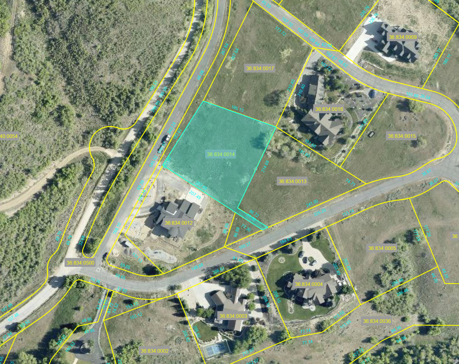 Aerial view of property's location featuring property boundaries highlighted