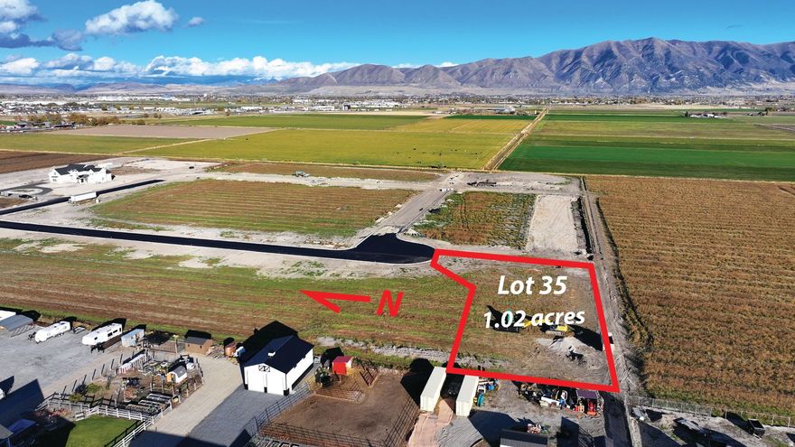 Bring your own builder and discover the perfect blend of space, views, and convenience with this 1.0-acre lot with animal rights! located among desirable large country parcels. Enjoy stunning Wasatch Mountain views and the flexibility to design and build your ideal home on level, usable ground. The property includes 1 West Corinne Culinary Water Share valued at $34,000, adding significant value and peace of mind. Natural gas and electric are available at the lot line.  Fire hydrant coverage throughout the whole subdivision. Don't miss the chance to own a premium country lot with mountain views and modern infrastructure already in place.
