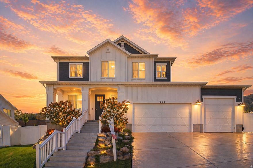 GRAND OPENING | OPEN HOUSE | SATURDAY APRIL 18TH | 11AM-2PM |Positioned in one of Draper's most sought-after locations, this home delivers the perfect blend of elevated design, everyday functionality, and unmatched space for all your toys. Inside, you'll find thoughtfully curated upgrades and designer finishes throughout. The kitchen serves as the heart of the home, featuring a professional-grade gas range, along with custom touches like upgraded window coverings and stylish barn doors. The spacious primary suite offers a true retreat with a grand bath, separate soaker tub, and a generous walk-in closet. Step outside to a backyard built for both entertaining and everyday enjoyment. The expansive patio and custom built-in fire pit create an inviting space to gather, while the two-tier terraced yard and in-ground trampoline add both character and functionality. For those needing space for vehicles and recreation, this property truly shines. The oversized 4-car garage and 40-ft RV pad provide exceptional flexibility for RVs, boats, trailers, and all your outdoor gear-an increasingly rare and highly sought-after feature. The basement offers room to expand, giving you the opportunity to create additional living space tailored to your needs. Located in the heart of Draper's coveted east bench, you'll enjoy convenient access to world-class trails, outdoor recreation, and all the amenities the area has to offer-complete with breathtaking mountain and valley views.