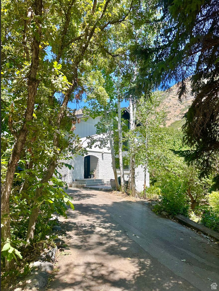 NEW UPDATES! Recently added electric cooktop (there is now an electric as well as a gas), retaining wall and landscaping. This beautifully remodeled home sits on a secluded wooded lot hidden in the corner of a cul-de-sac. The view from every window is a green oasis. With new quartz countertops, luxury vinyl floors, and lush new carpet, this home gives you all the benefits of modern construction with the unbeatable privacy afforded by the forested glen that surrounds you. The great room boasts an incredible 23 ft. vaulted ceiling with a second story overlook plus a loft. The enormous primary bedroom has not only a glorious gold and marble ensuite bathroom but also TWO walk-in closets, the second of which leads you out to the private upper west deck. The lower east deck leads out to the back of the home where previous owners had a hot tub and the plumbing shed is still there to allow a new owner to do the same. Basement theater room is wired for a high-end speaker system and projector. The grounds have over 200 trees including apple, apricot, cherry plum, walnut, and scrub oak and raspberries line the top level of the wooded grove on the south of the home.  Basement ADU is currently rented for $1480 a month. Square footage figures are provided as a courtesy estimate only and were obtained from previous listing.  Buyer is advised to obtain an independent measurement.