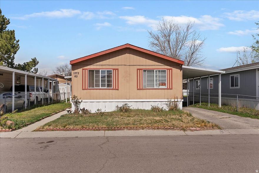 Well-maintained 3-bedroom, 2-bath manufactured home offering 1,152 square feet of comfortable living in a quiet Salt Lake City community. This home features a functional layout with key system updates already completed, including furnace, water heater, and A/C all replaced approximately 6 years ago, along with a roof estimated at 910 years old. Enjoy outdoor living with a covered deck and additional storage shed, plus the convenience of two parking spaces. The community is quiet and well-kept, offering a comfortable setting for everyday living. Centrally located with quick access to I-15 and I-215 and just minutes from shopping, dining, and entertainment at Valley Fair Mall. Buyer must be approved by the park (application fee required). Affordable, functional, and well-located-schedule your showing today.