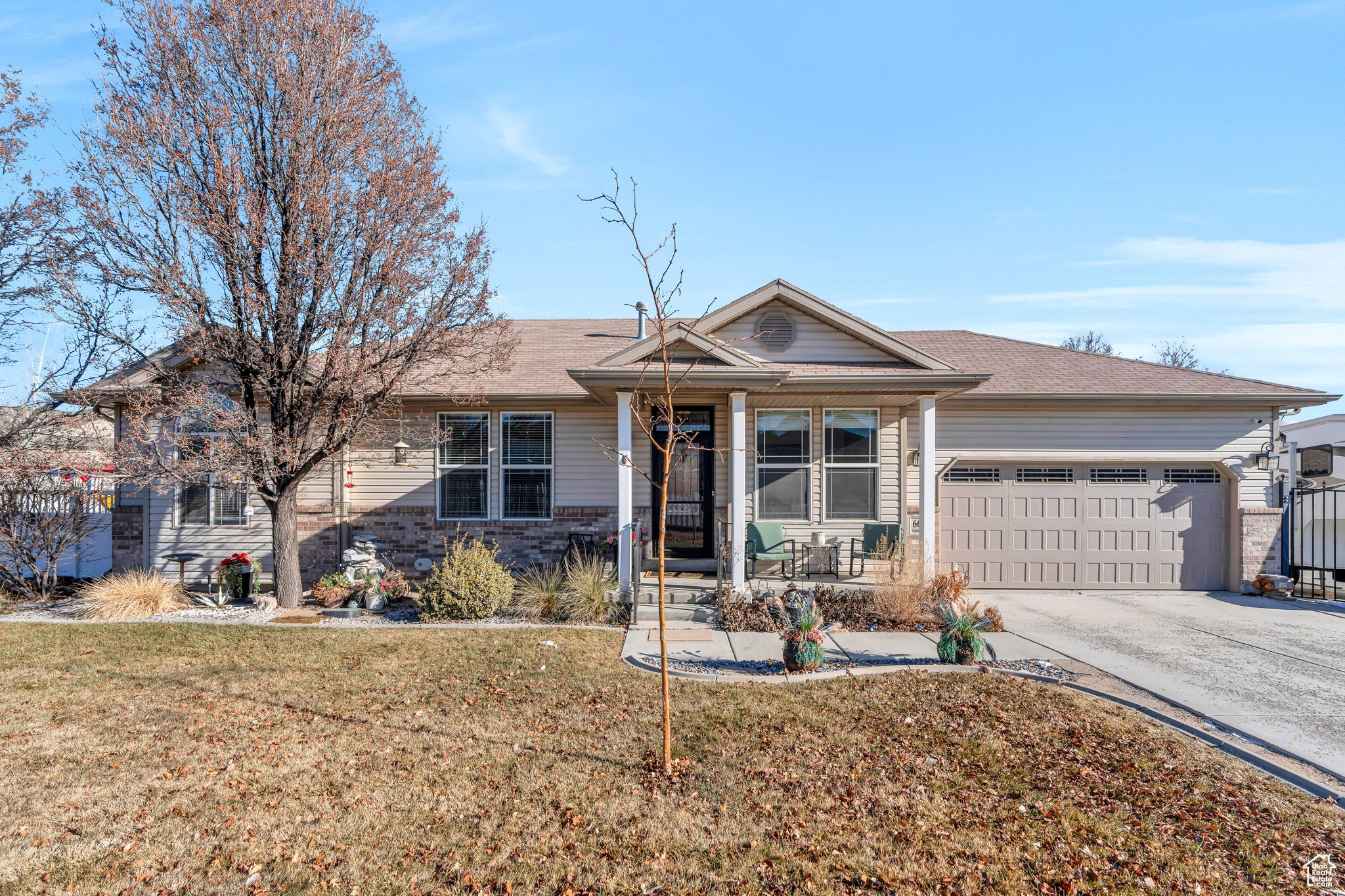 Come and experience this beautifully updated and meticulously maintained one owner West Jordan home, unlike any other in the area. Thoughtfully designed as a forever home, we have invested approximately $131,700 in upgrades and custom designs, making this a truly exceptional property. The kitchen and living room were fully remodeled in 2023, featuring beautiful french doors with rain glass (installed 2024) that open to the back deck, a Forno Gourmet professional 8-burner gas stove, amazing and very convenient pot filler, Samsung Smart dishwasher, custom vented hood range, new microwave, granite countertops and backsplash, accent wall unit, coffee bar with a glass china cabinet, and a pantry with slide-out shelving. The kitchen is complete with all-new LVP 100% waterproof flooring and soft-close drawers and doors.  The living room has been upgraded with a new front door with a glass window and transom, a new storm door with a hidden screen, fresh paint (2023-2024), and new carpet in the upstairs bedrooms (2024). Window coverings were installed throughout the upstairs in 2023 and 2024, and the primary bedroom now features a custom built-in closet by Closets by Design (2022), including dresser drawers, a jewelry drawer, a clothes hamper, and dedicated shelves for shoes and storage.  Heading to the basement, the wet bar and extended family room were completed in 2021, with surround sound ceiling speakers added in 2022, all-new lighting and fresh paint in 2023, blackout honeycomb top-down shades in 2023, and carpet installed in 2020.  This home also includes top-of-the-line equipment: a brand-new tankless water heater (2024), a water softener (2023), and a home security system with cameras. The garage has been upgraded with a smart garage door opener with a built-in camera (2024), as well as a full storage and organization system (2024).  Outside, the property is just as impressive. Enjoy the picket fence around the front yard (2023), an RV enclosure fence and back gate, Gemstone lighting, a cobblestone patio (2024), two gazebos, and a spacious deck (2023). The home is RV-ready with 30-amp power, RV water access, and 220V and 110V backyard power for a hot tub. Additional exterior features include window well coverings (2020) and a beautifully landscaped, water-saving front yard (2022).  This home has been cared for with exceptional attention to detail, and it truly shows when you walk through it. A must-see in person!