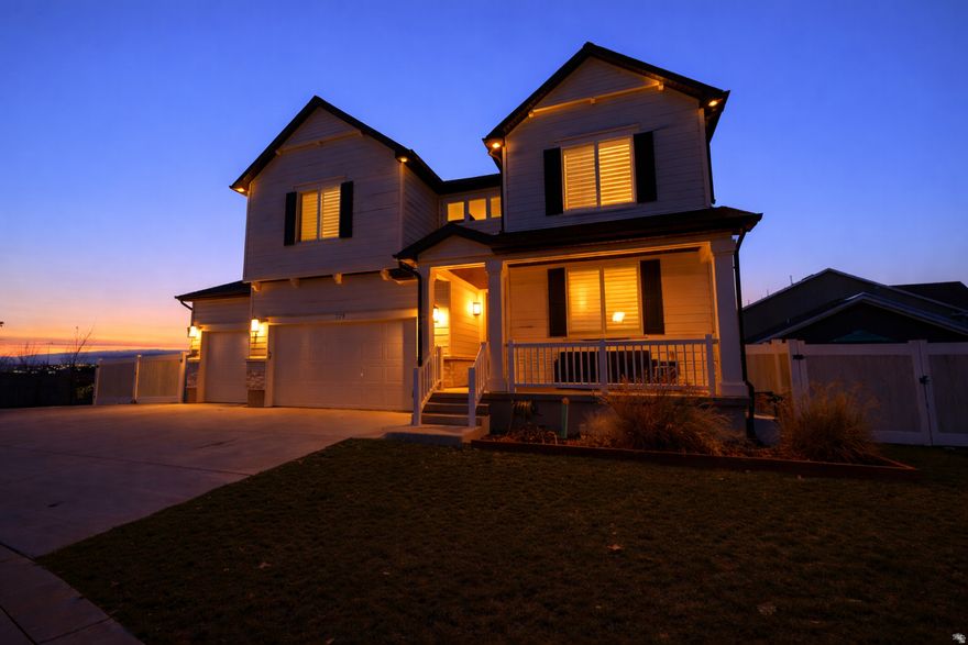 Welcome to your gorgeous home!  With its impeccable condition, the sellers have taken care of this home with great attention to detail and many upgrades. The kitchen is the center point as you make your way through the first level, and is the perfect place for entertaining and family gatherings. This kitchen features upgraded appliances, added countertops and cupboards to give plenty of storage. But you'll be amazed to see how much more you get in the walk-in pantry!! Beautiful and classic esthetics from the outside through the inside, including plantation shutters throughout. Low maintenance backyard with upgraded turf installed for perfectly green lawn at all times. Rear patio deck is the full length of the home, which is ideal for backyard gatherings and areas for children to relax or play. Often beautiful sunsets from the back patio. Side gate from the backyard facing Ellison Park. But don't look past the added 110ft x 16ft RV pad (68ft being enclosed behind the gate, 24ft wide x 40ft in the rear. Framing, HVAC, electrical & lights have been finished in the basement to begin more living space that can be finished to your preference. Plumbing, drywall and flooring to be complete. Overhead storage racks in the garage. Enjoy pickleball courts, community pool hot tub and splash pad. There is plenty of open green space for children and pets, but you're steps away from the large Ellison Park. This ideal area is central to everything! Minutes to the Davis Corridor, I-15 but also all shopping and restaurants, Sam's Club, and soon to be Costco.   Square footage figures are provided as a courtesy estimate only and were obtained from County/Builder Plans.  Buyer is advised to obtain an independent measurement.