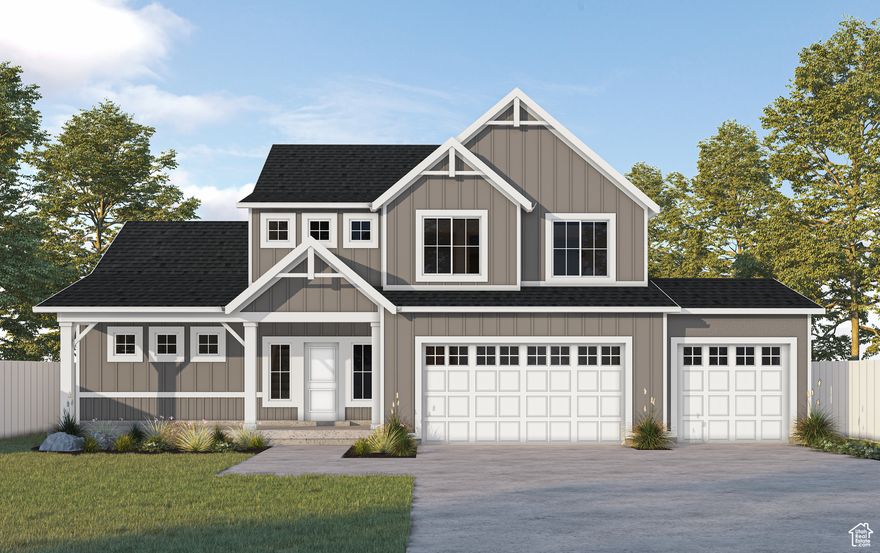 The PROVIDENCE Plan - 4 bed home with a Farmhouse Exterior. The main floor owner's suite has it all: tray ceiling, large walk-in closet with stackable laundry connection, double undercounter sinks, soaker tub and oversized shower. The large family room with 20 ft ceilings features a gas fireplace. The kitchen includes a large island for food prep/counter seating, a large walk-in pantry, stainless gas cooktop, double built-in oven, 42" upper cabinets w/ crown molding, 30" single sink, upgraded cabinet with dovetail, soft-close features. Laminate Mohawk flooring throughout the kitchen, dining, & family room. Quartz/Silestone by Cosentino countertop in kitchen and bathrooms, Powder room located next to the garage entry with mud room bench & hooks. Stair railing with newel posts. Upstairs has a loft, 3 large bedrooms, full bathroom, and full laundry room. Home includes unfinished basement with 9' foundation walls and an outside entrance, ready to build out future ADU, room for a large family room, 2 additional bedrooms, a bathroom, and under porch storage. 2 95% efficient furnaces, 50-gallon water heater, & plumbed for a soft-water system. Large RV garage with 12' x 10' door and extra space on the side of the garage to add an RV pad. ** Special Interest Rates are Available ** with our Builder Forward Commitment (BFC) if you use DHI Mortgage in addition to receiving up to $7,000 toward closing costs. Ask me about our generous home warranties, active radon Mitigation System, and Smart Home Package, which is included in this home. The actual home may differ in color, material, and/or options. Pictures are of a finished home of the same floor plan and the available home may contain different options, upgrades, and exterior color and/or elevation style. Square footage figures are provided as a courtesy estimate only and were obtained from building plans. No representation or warranties are made regarding school districts and assignments; please conduct your own investigation regarding current/future school boundaries.