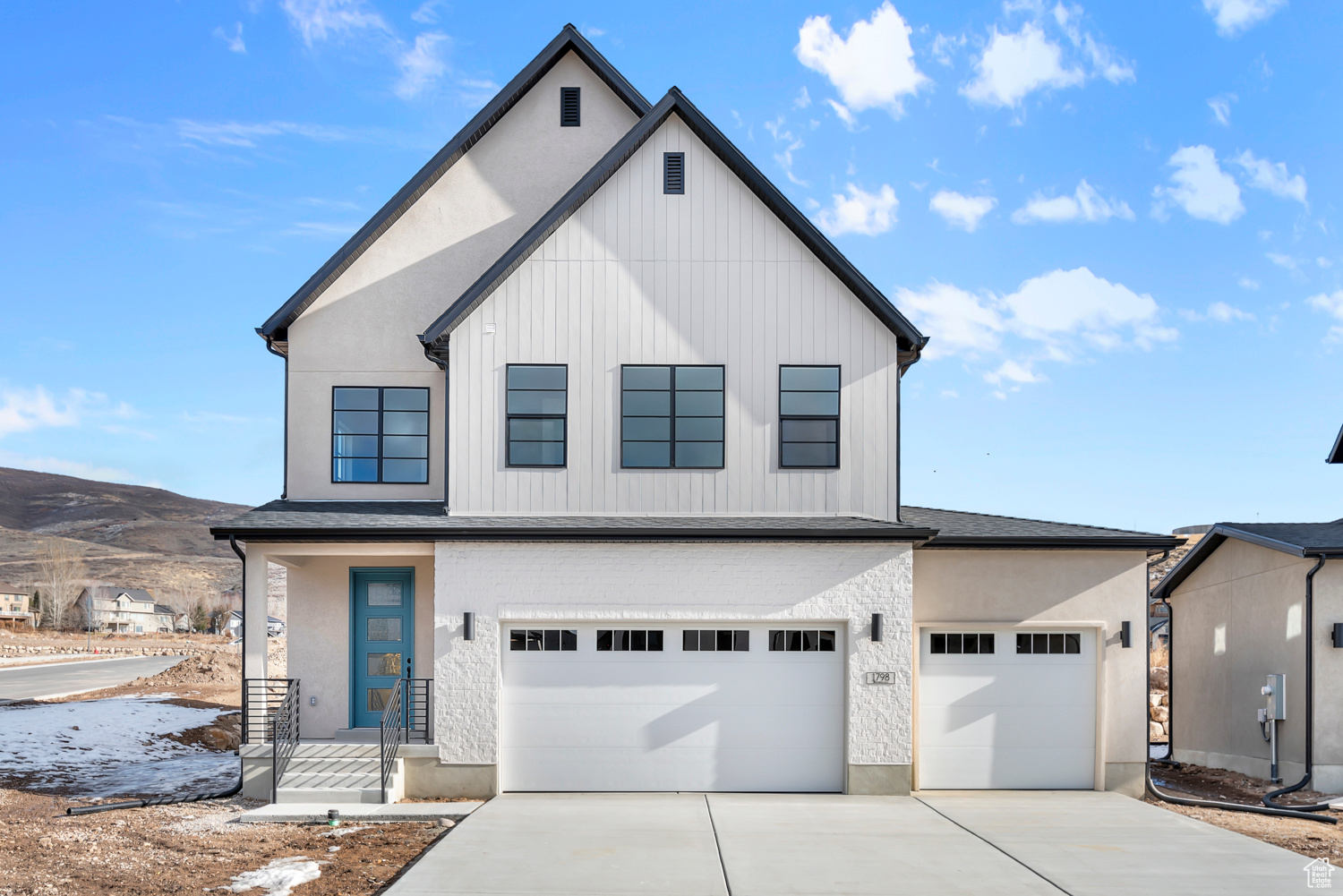 Discover the Sonderborg Cottage home plan nestled in a wonderful Heber community. This exquisite home features a beautiful kitchen with gray maple cabinets, sleek quartz kitchen countertops, stylish tile backsplash and premium platinum gas appliances. The flooring combines laminate hardwood, tile, and carpet for a refined finish. Other features include a 3-car garage, can lighting, Christmas light outlets, a 40-gallon water heater and a cozy gas log fireplace ensures comfort and sustainability. The craftsman base and casing, along with metal railing at the stairway, add to the home's charm. The owner's bathroom is fitted with quartz shower surrounds and black matte hardware, while 2-tone paint provides the perfect finishing touch to this beautiful cottage home. Comes fully landscaped for a turn key experience!